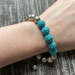 Turquoise Rhinestone Adjustable Bracelet
